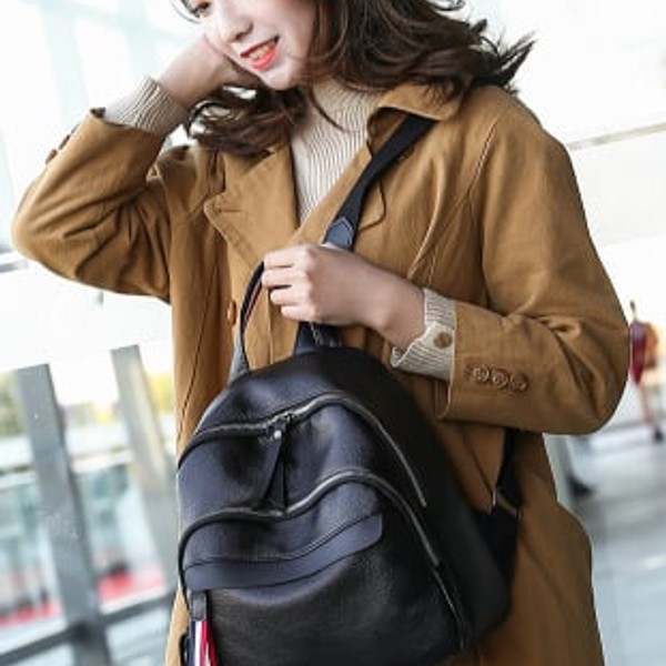 Women Backpack Soft Leather Bags Girls Schoolbags