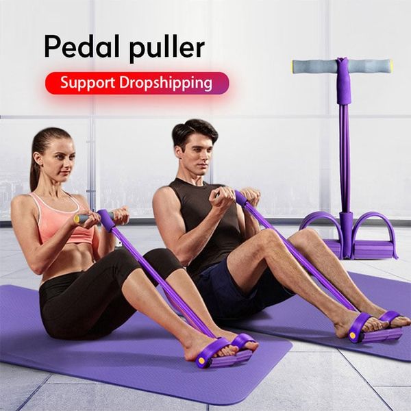 Get Fit In Pink: Foot Pedal Resistance Band With Handles - For Sit-ups, Gym, And Training