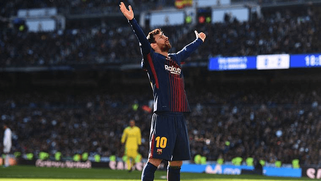 Messi អបអរគ្រាប់បាល់