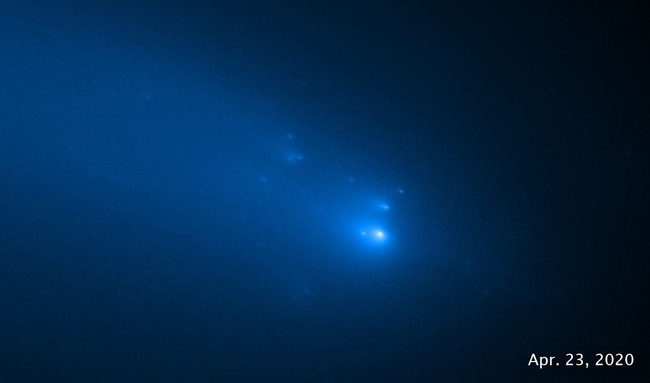 បំណែកផ្កាយដុះកន្ទុយ&nbsp;C/2019 Y4 ឬ ATLAS ដែលថតបានដោយតេឡេទស្សន៍អវកាស Hubble