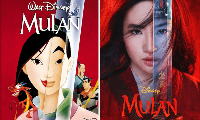 poster រឿង Mulan ១៩៩៨ និង Mulan ២០២០
