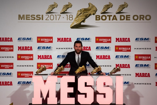 Messi ឈ្នះស្បែកជើងមាស ៦ដង ច្រើនជាងគេ (European Golden Shoe)&nbsp;