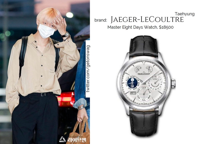 V ពាក់នាឡិកាម៉ាក Jaeger-LeCoultre Master Eight Days មានតម្លៃ ១៨,៥០០ដុល្លារ<br>