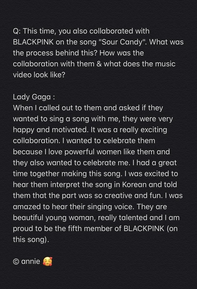 Lady Gaga's response <br>